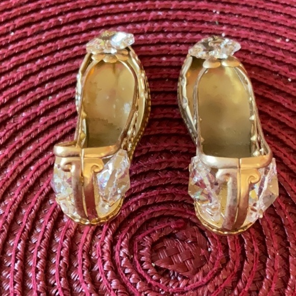 VINTAGE SWAROVSKI CRYSTAL & 24 GOLD PLATED SHOES AND PURSE DRESSING TABLE DECOR - Picture 5 of 8